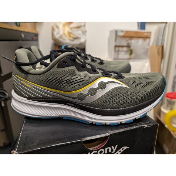 Saucony Men's Ride 14 Running Shoes, Rockface/Topaz, size 9 - Picture 1 of 6